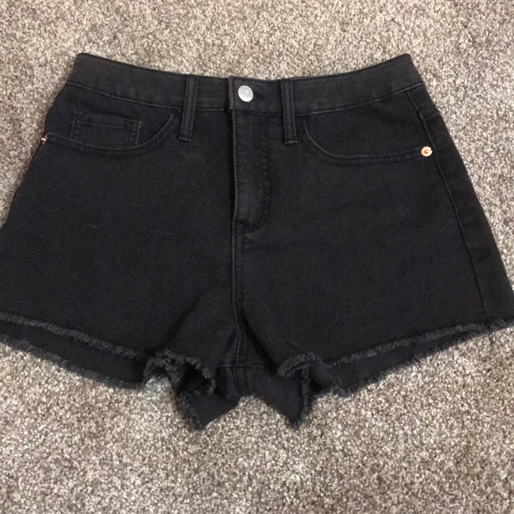 Black jean shorts